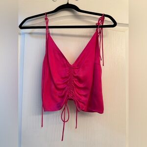 Aritzia Pink Ruched Camisole Top